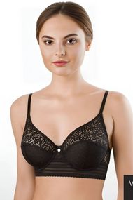 Мягкий бюстгальтер с кружевом VOVA V48411 Paola Черный 80C
