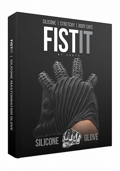 Силіконова рукавичка для стимуляції Masturbation Glove Fist It, чорна Sex Aura | Зображення 1