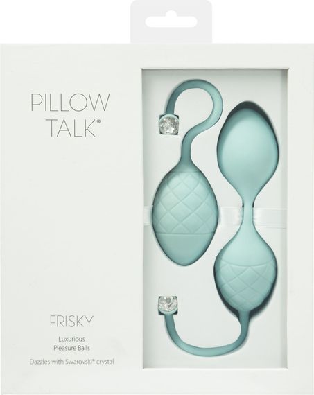 Розкішні вагінальні кульки PILLOW TALK - Frisky Teal з кристалом, діаметр 3,2 см, вага 49-75 гр | Зображення 8