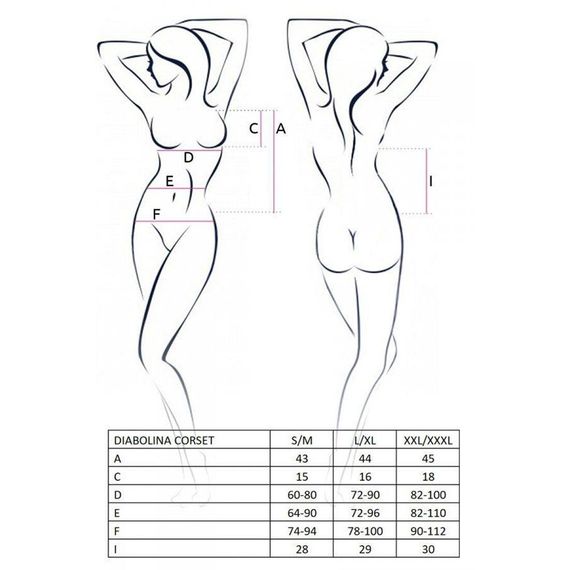 Корсет з відкритими грудьми Passion DIABOLINA CORSET black, L/XL | Зображення 4