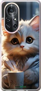 Чохол на Huawei Nova 8 Pro Білий кіт "5646u-2246-2448"