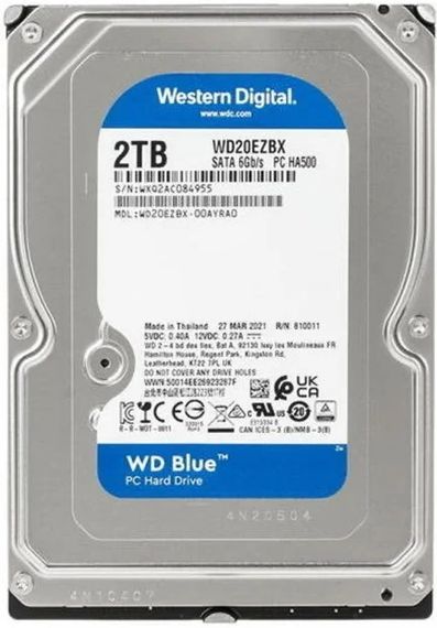 Жорсткий диск WD 3.5&quot; SATA 3.0 2TB 7200 256MB Blue (WD20EZBX) (WD20EZBX)
