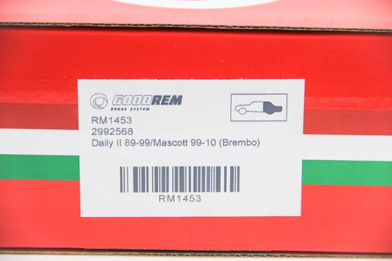 Колодки ручного гальма Daily II 89-99/Mascott 99-10 (Brembo), GOODREM (RM1453) | Зображення 2