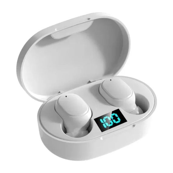 Беспроводные Наушники E6S с Led Дисплеем Bluetooth 5.1 Белые