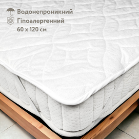 Наматрасник гипоаллергенный влагозащитный в трикотажной махре с резинками по углам 60х120 IGLEN Latina