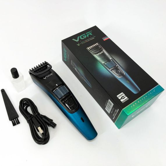 Машинка триммер для стрижки волосся та бороди акумуляторна VGR V-052 з насадками, Професійна | Зображення 8