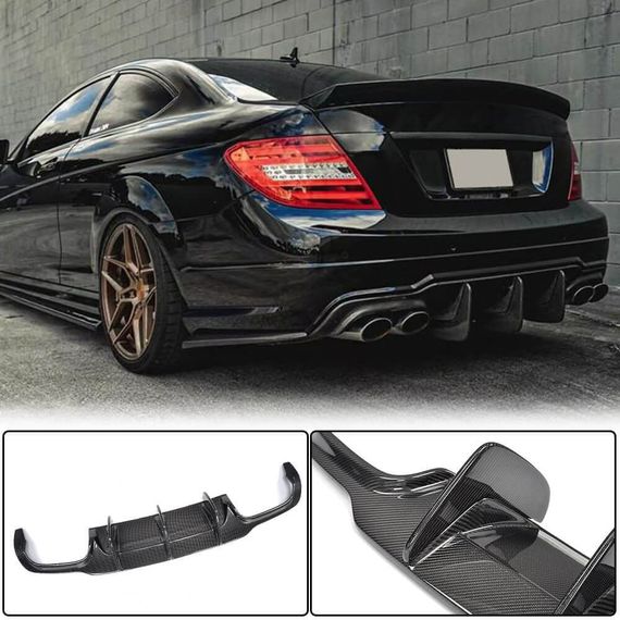 Дифузор заднього бампера V2 (для AMG SD/Coupe 2012-2014, Карбон) для Mercedes C-class W204 рр