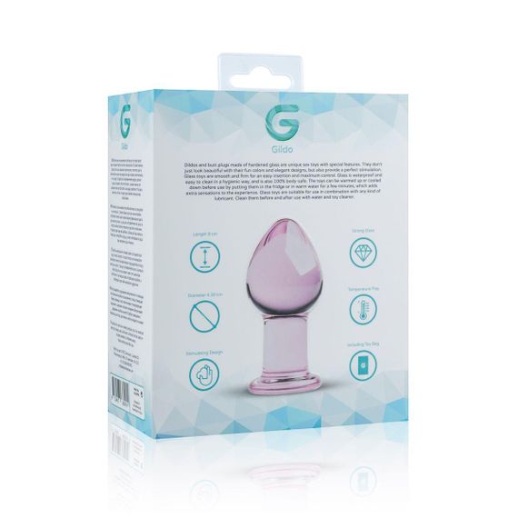 Розовая анальная пробка из стекла Gildo Pink Glass Buttplug No. 27 | Зображення 4