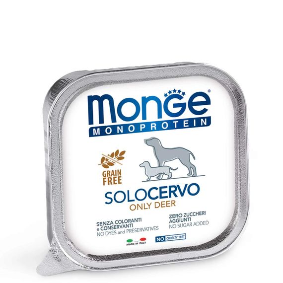 Корм Monge Monoprotein Dog Solo Deer вологий монопротеїновий з оленіною для собак усіх порід 150 гр