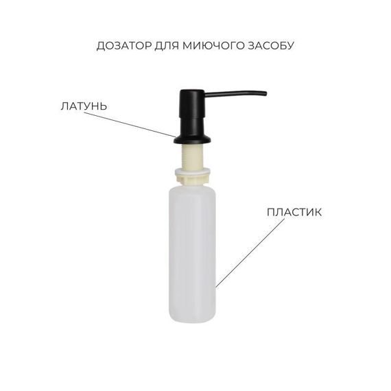 Комплект Lidz Handmade H7849BR Мойка для кухни интегрированная крыло справа BlackPVD в комплекте с дозатором + Lidz K01B Корзина для | Зображення 4
