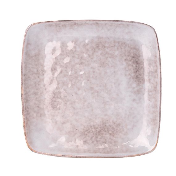 Тарелка плоская квадратная из фарфора 26.5 см бежевая HP631 | Зображення 3