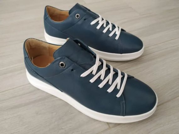 Кожаные кеды синего цвета 40 размер! Легкие кеды благодаря ЭВА подошве | Зображення 2