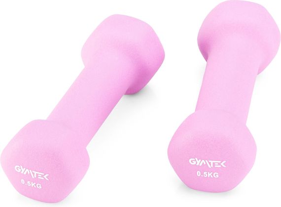 Гантели для фитнеса неопреновые Gymtek Hex 2х0,5кг розовый | Зображення 7