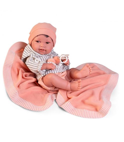 Вініловий Іспанський Пупс Реборн Antonio Juan Новонароджений Хлопчик з Пледом Антоніо Хуан 42 см | Зображення 3