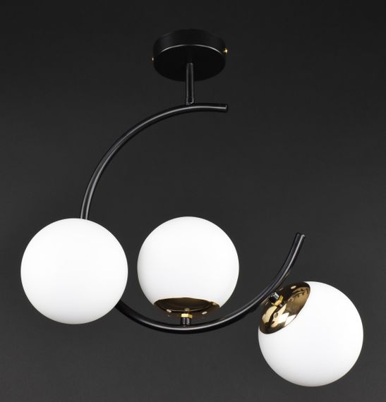 Люстра стельова на 3 лампочки 27434 Чорний 45х24х40 см.