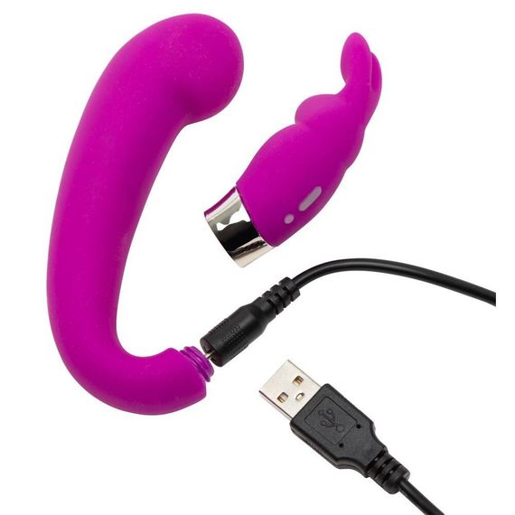 Подвійний вібратор Happy Rabbit G-Spot Clitoral Curve Vibrator Sex Aura | Зображення 2