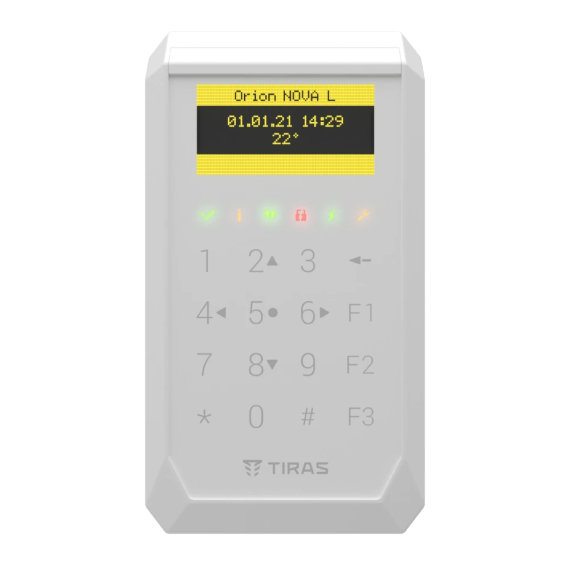 Tiras K-PAD OLED+ white Сенсорна OLED клавіатура Тірас - Управління охороною | Зображення 1