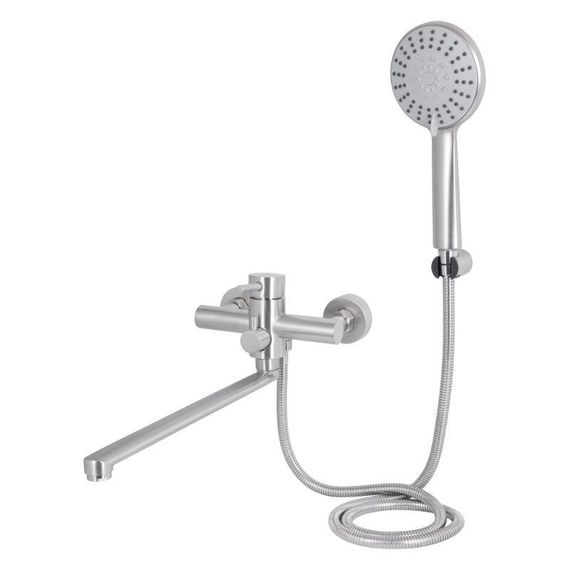 Смеситель для ванны Lidz Aria 005 с поворотным изливом (c душевым гарнитуром) (k35) LDARI005NKS34939 Nickel | Зображення 2