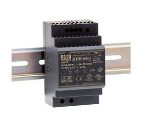 Блок питания на DIN-рейку Mean Well HDR-60-24 (60 Вт, 25 А, 24 В, IP20) серии «HDR»
