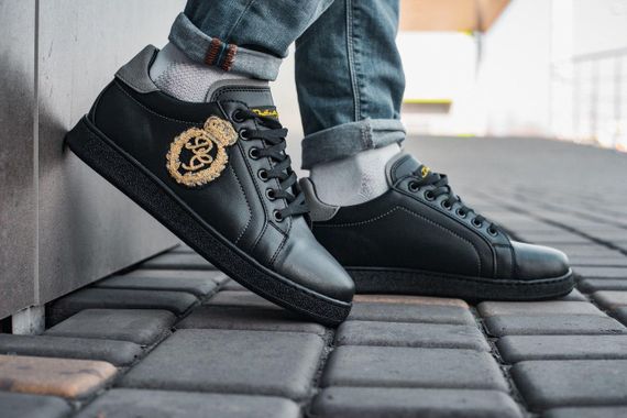 Кеды Dolce&Gabbana Snakers Logo Black кроссовки дольче габана | Зображення 1