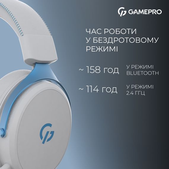 Навушники GamePro Asgard Skadi Wireless White/Blue (HSW191WB) | Зображення 6