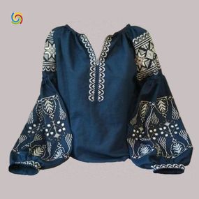 Рубашка Украинская вышиванка 20216904 цвет тёмно-синий размер M