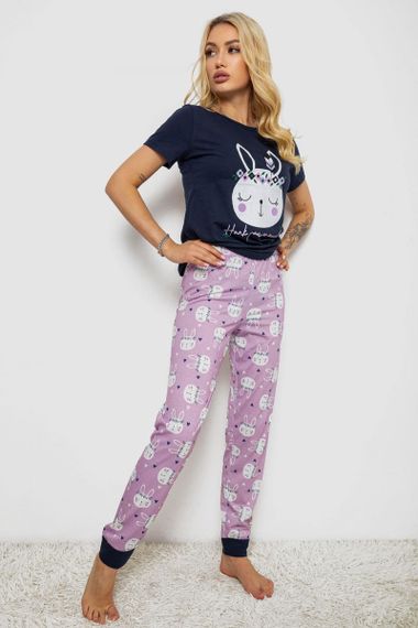 Пижама женская с принтом, цвет синий, 243R15664 | Зображення 2