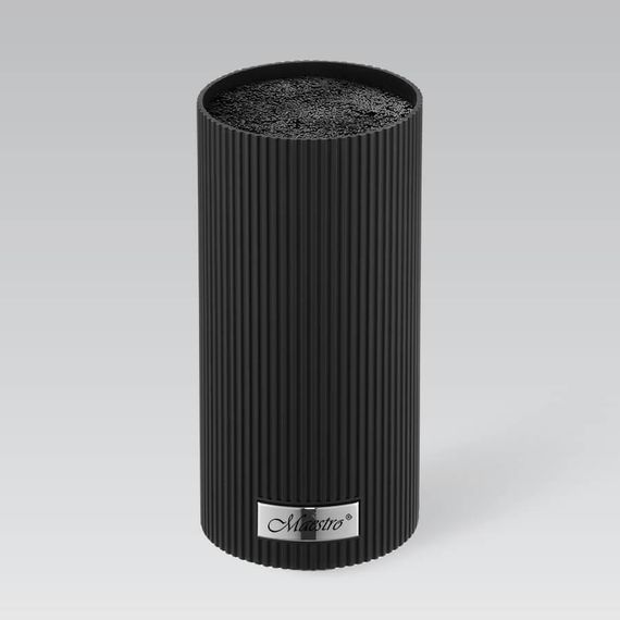 Подставка для ножей Maestro MR-1437-BLACK универсальная настольная с щеточным наполнителем чёрная