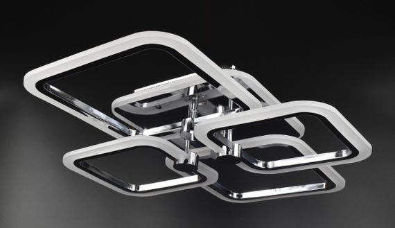 Люстра світлодіодна стельова LED світильник для квартири на стелю лед з пультом 26116 Хром 11х48х60 см.