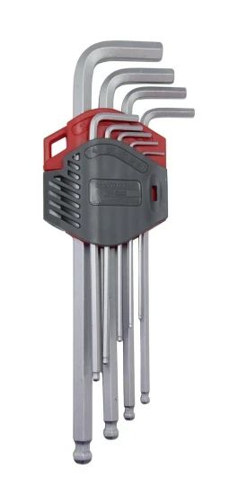 Набор ключей Г-образных WURTH  575243100 HEX с шариком удлиненных SW1.5-10 мм 9 шт. RED STRIPE