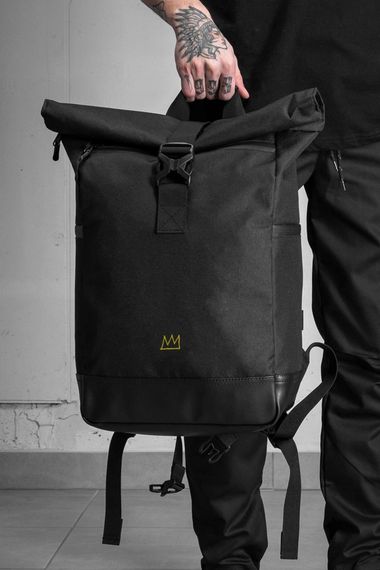 Повсякденний Рюкзак Роллтоп Шкільний Without З Принтом Crown Black