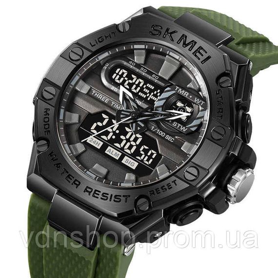Годинники армійські оригінал SKMEI 2221AG, Хороші наручні годинники чоловічі Водонепроникні PM-75 | Зображення 3