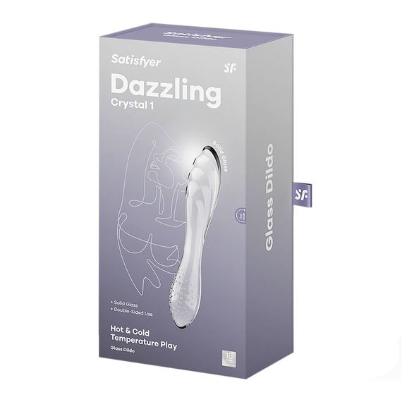 Двусторонний стеклянный дилдо Satisfyer Dazzling Crystal 1 Transparent, очень прочный, без стоппера | Зображення 4
