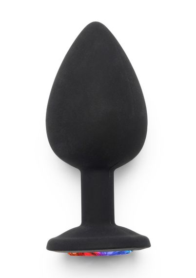Анальна пробка Toy Joy Rainbow Booty Jewel з райдужним кристалом, чорний, Large sexstyle | Зображення 1