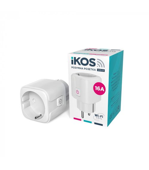 Розумна Wi-Fi розетка IKOS SMS-01 White (0009-CSS)