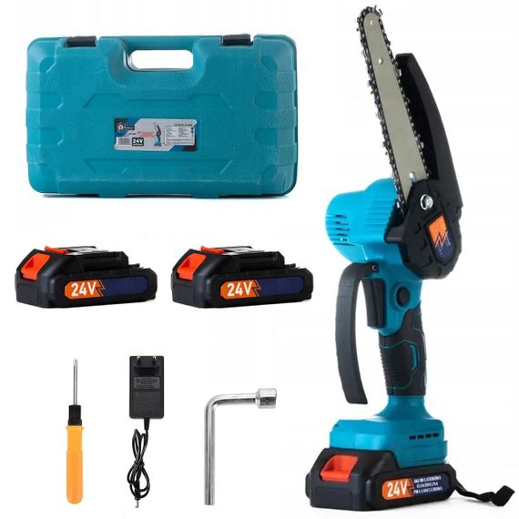 Акумуляторна міні пила 24В, 1500 мАг, з 2-ма акумуляторами та кейсом, TL 0600 / Ланцюгова електропила / Ручна електрична пилка