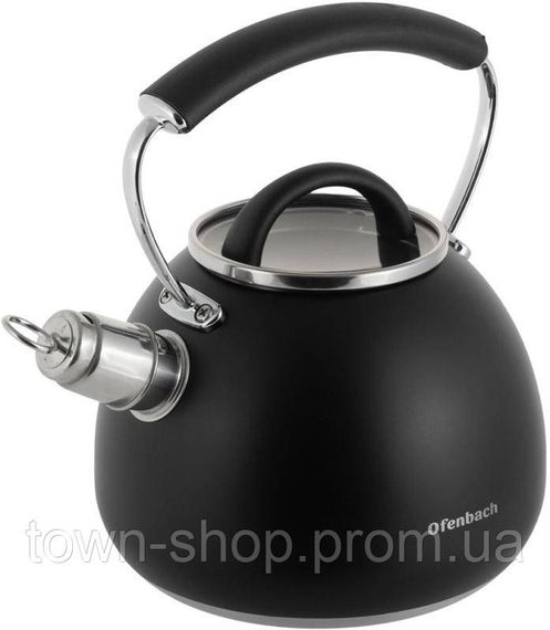 Чайник Ofenbach Magic Kettle 2.5л со свистком и стеклянной крышкой, черный NB-100311