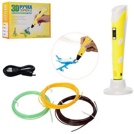 3d ручка на акумуляторі 3D ручка Smart 3D Pen 2 желтая, Дитяча 3d 3d ручка, IS-705 3D ручка | Зображення 3