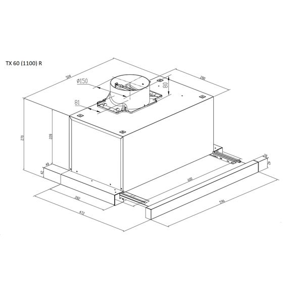 Витяжка кухонна Pyramida TX 60 (1100) R WH | Зображення 5