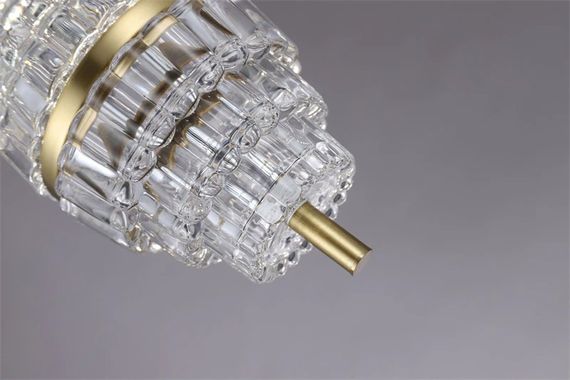 Люстра світлодіодна підвісна LED світильник для квартири на стелю лед 26715 Латунь 30-200х11х11 см. | Зображення 4