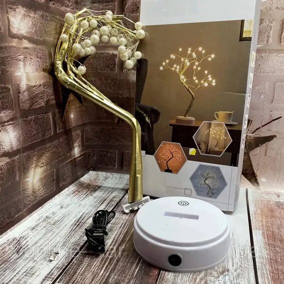 Нічник-дерево-бонсай з перлинами, 50 см, від USB, Теплий білий, XPRO (234574679_393) | Зображення 8
