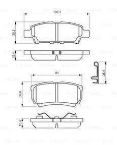 Колодки гальмівні дискові MITSUBISHI LANCER задн.  BOSCH (0986494502)