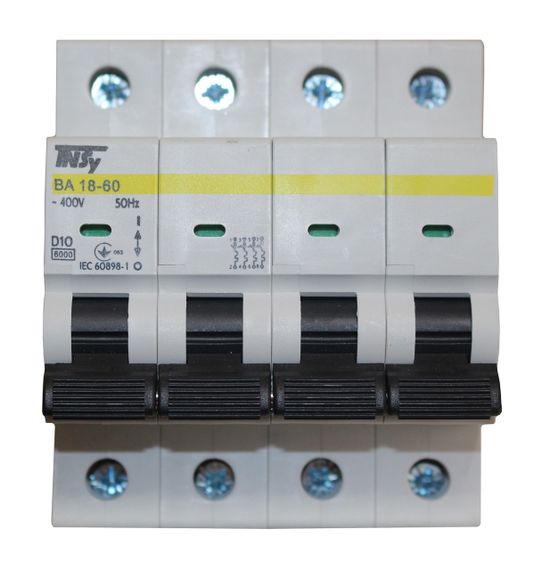 Автоматический выключатель ВА18-60 4Р 10А 6кА х-ка D Ny95504817 | Зображення 1