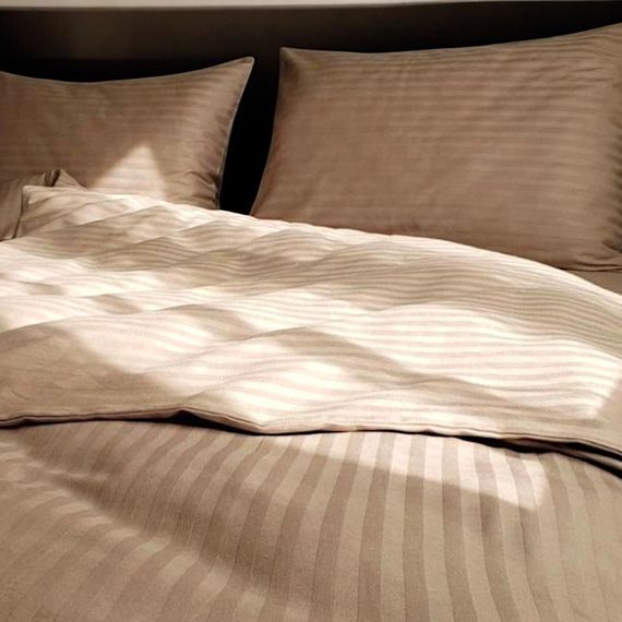 Комплект постільної білизни полуторний MakSon Elegant Beige, страйп-сатин, 100% бавовна (018-1145210С) | Зображення 3