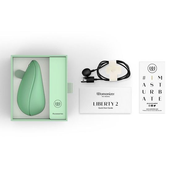 Вакуумний кліторальний стимулятор Womanizer Liberty 2 Sage, 8 режимів, магнітна кришечка | Зображення 6