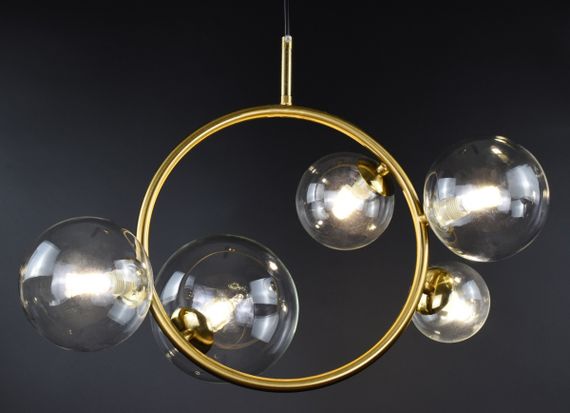 Люстра підвісна на 5 лампочок 26786 Латунь 40-140х24х52 см. | Зображення 2