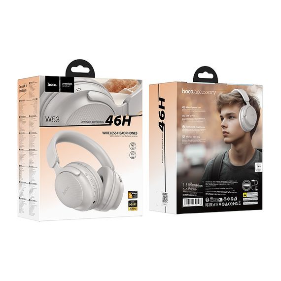 Бездротові навушники HOCO W53 Tone BT headphones Gray | Зображення 1