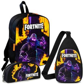 Набор Fortnite 3 в 1: детский рюкзак + сумка-слинг + пенал, для мальчика и девочки 7–9 лет (6123)