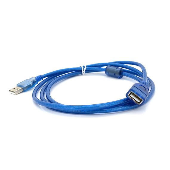 Удлинитель USB 2.0 AM/AF,1.5m,1 феррит,прозрачный синий Q250 | Зображення 1
