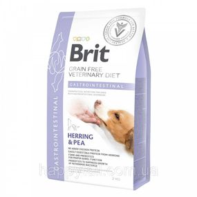 Беззерновой лечебный корм Brit VetDiet Gastrointestinal для собак при расстройствах пищеварения, сельдь и лосось 2 кг